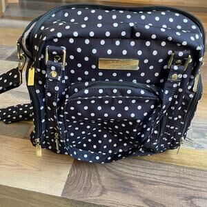 JuJuBe BFF Convertible Diaper Bag The Duchess Black White Polka Dot